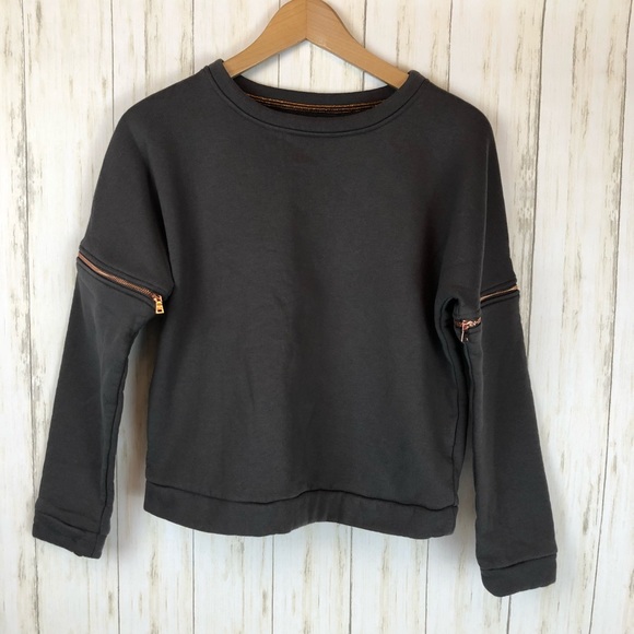 lime & vine zipper sleeve sweatshirt, cropped - Picture 6 of 6